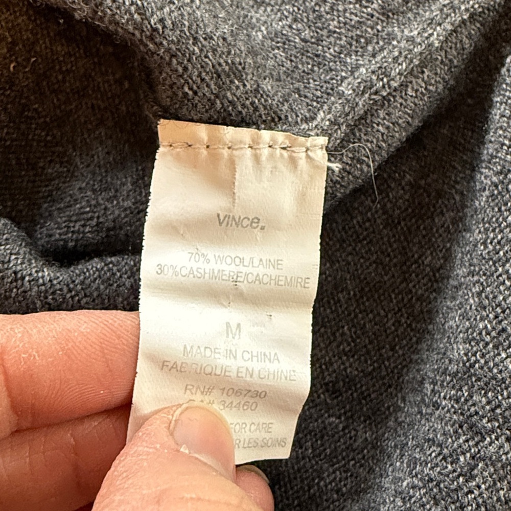 Gray V-Neck Sweater - Picture 6 of 6